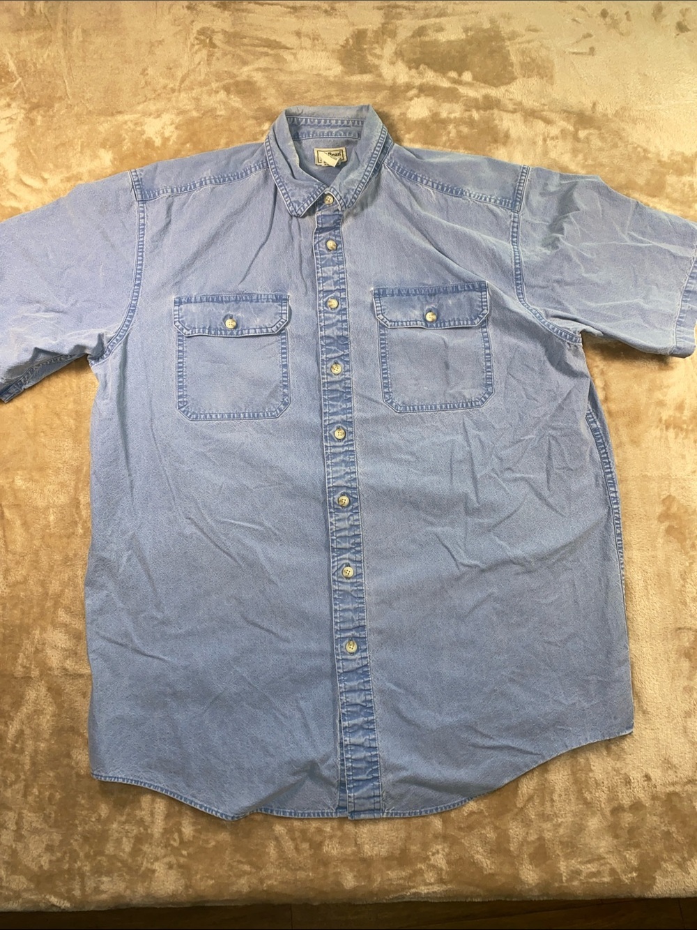 L.L. Bean Light Blue Denim Button-Down Work Shirt